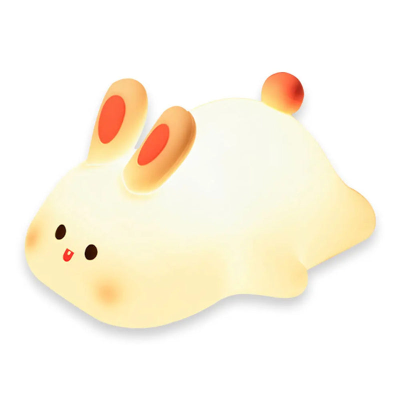 Cute LED Rabbit Night Light – Touch Sensor Silicone Lamp