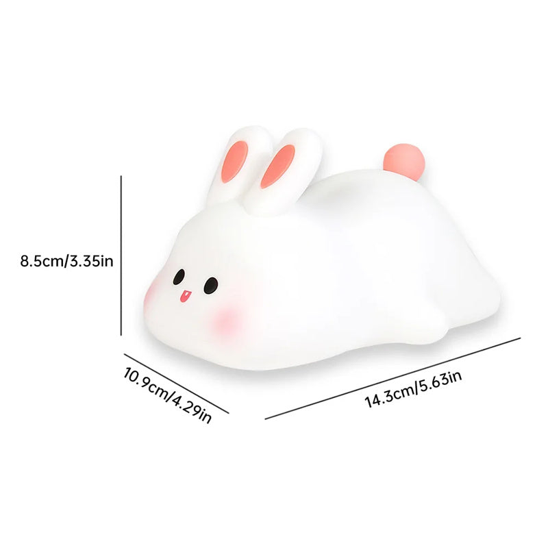 Cute LED Rabbit Night Light – Touch Sensor Silicone Lamp