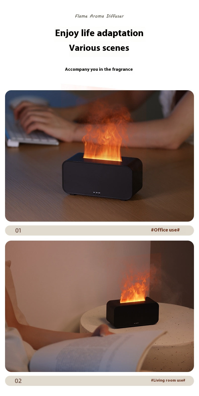 Flame Aromatherapy Diffuser – USB-Powered Humidifier with Soothing Light