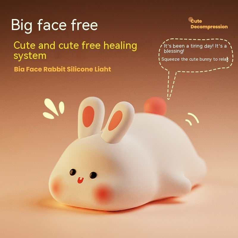 Cute LED Rabbit Night Light – Touch Sensor Silicone Lamp